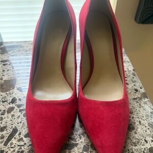 Michael Kors Red Suede Heels Brand New!